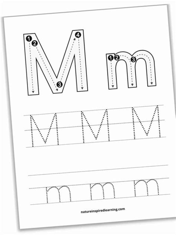 Free Letter M Tracing Worksheets PDF for Kids