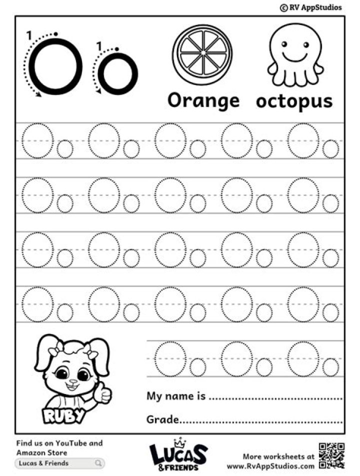Free Letter O Tracing Worksheets PDF for Kids