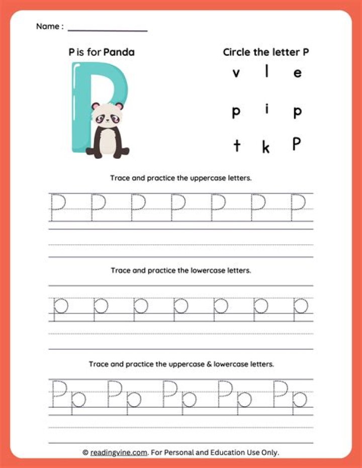 Free Letter P Tracing Worksheets PDF for Kids