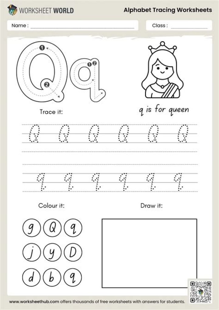 Free Printable Letter Q Tracing Worksheets PDF for Kids