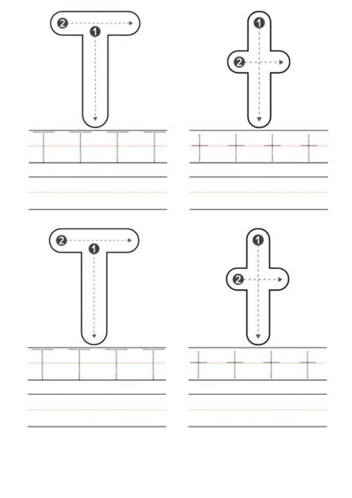 Printable Letter T Worksheets for Kindergarten PDF