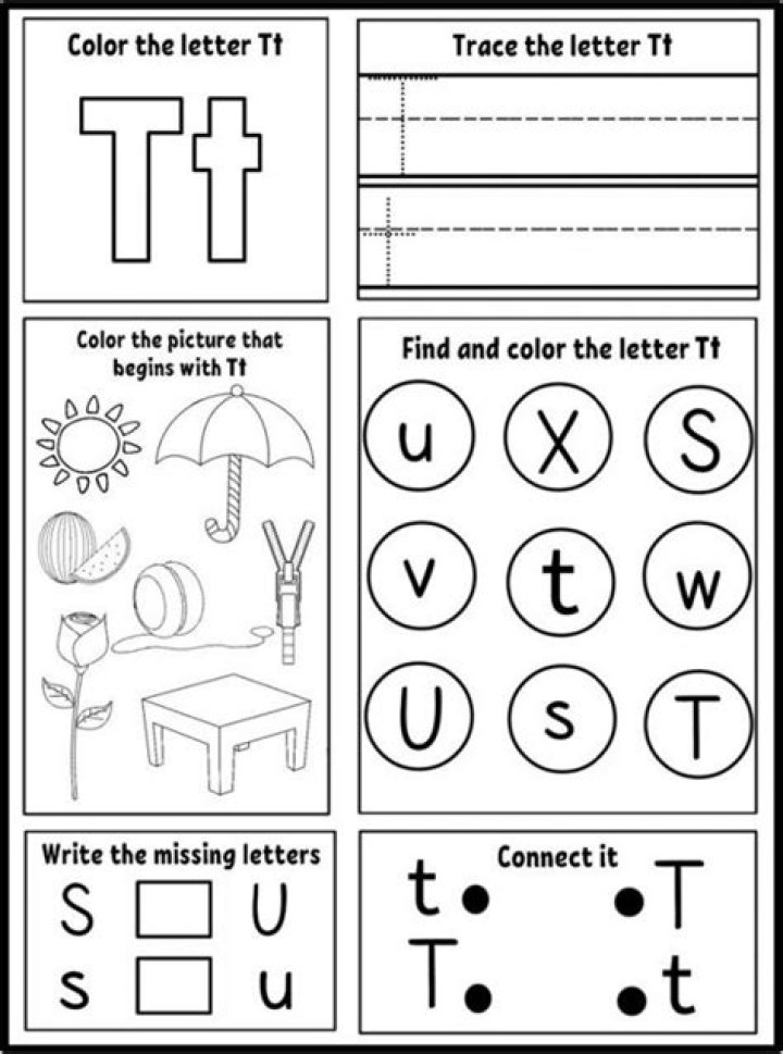 Free Letter T Worksheets PDF – Printable Alphabet Practice