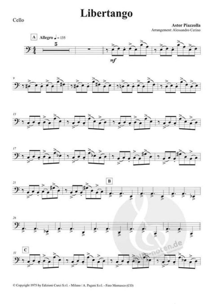 Free Libertango Marimba Sheet Music PDF Download
