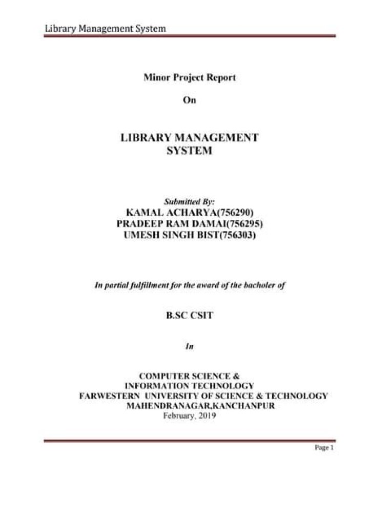 Library Management System Project Report PDF: Complete Implementation Guide