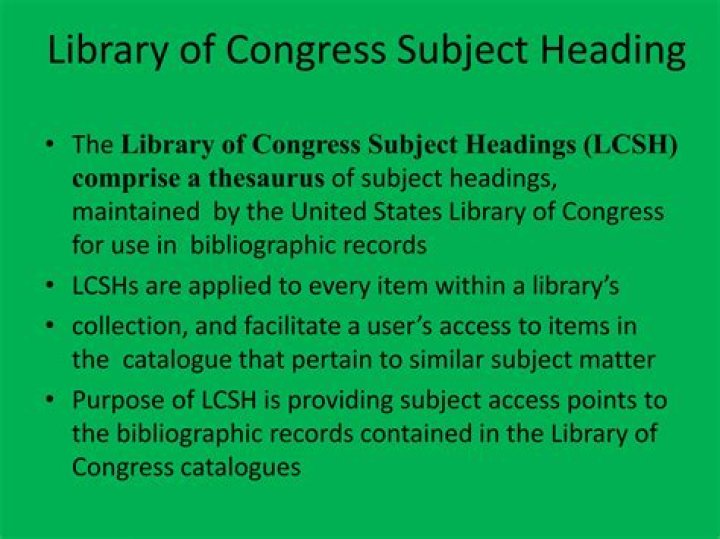 Library of Congress Subject Headings List PDF – Official Download