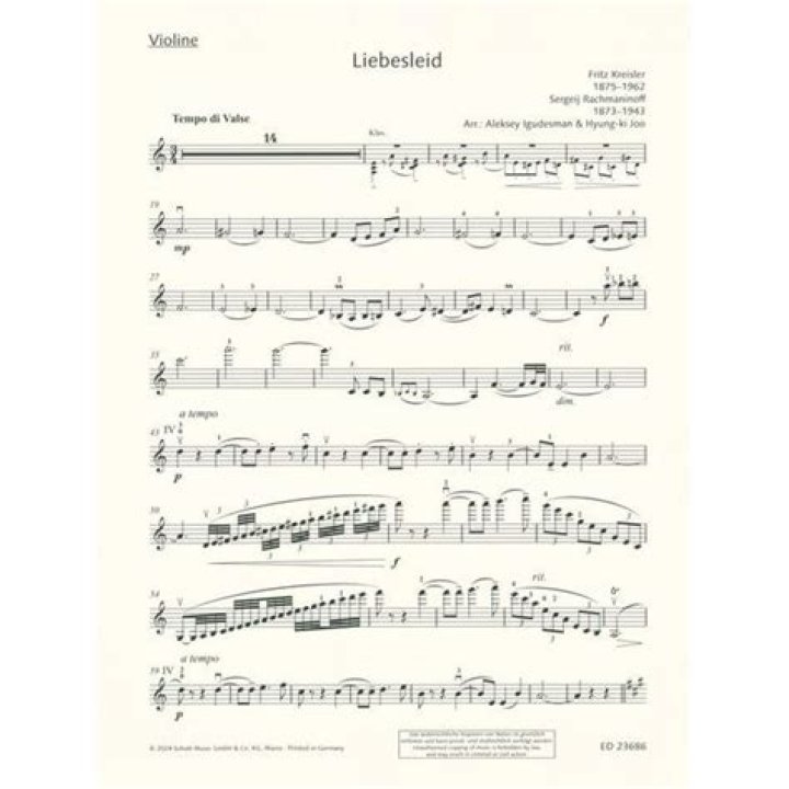 Liebesleid Sheet Music for Violin – PDF Download