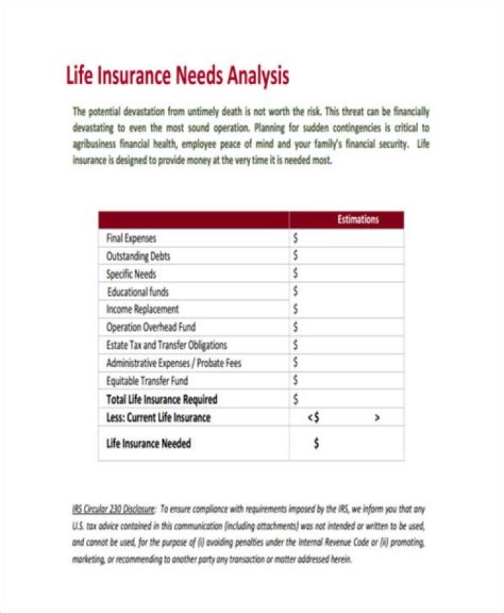 Life Insurance Needs Analysis Worksheet PDF: Assess Your Coverage Needs