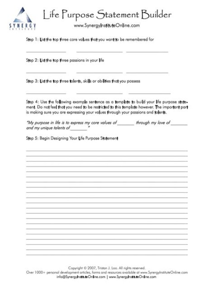 Life Purpose Worksheet PDF: Find Your True Path Now