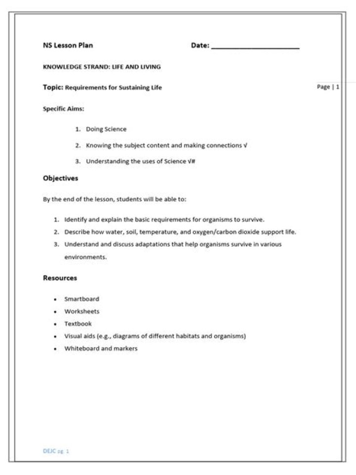 Life Sciences Lesson Plans PDF: Free Downloadable Teaching Resources