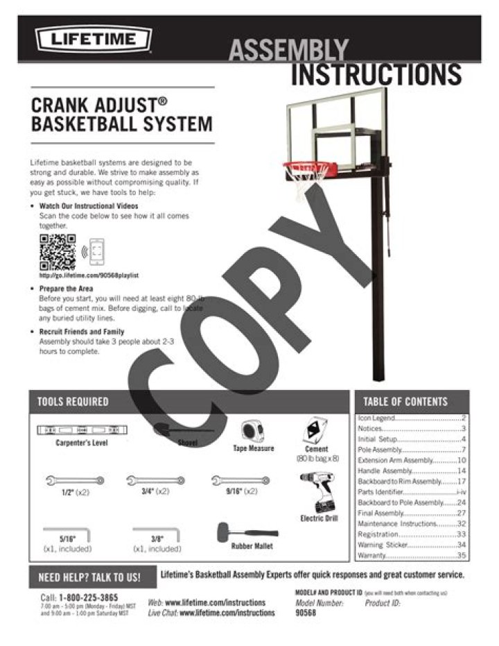 Lifetime Basketball Hoop Parts List PDF – Durable, Complete Guide