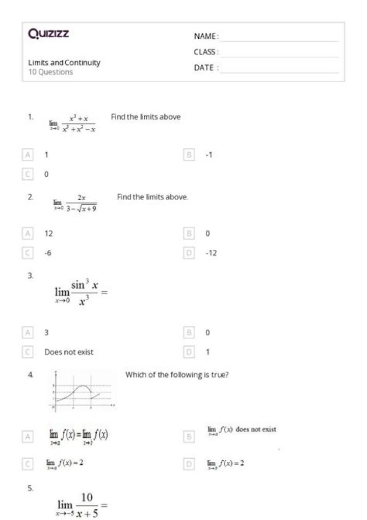 Limit and Continuity Questions & Answers PDF: Essential Study Guide