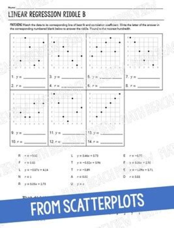 Linear Regression Riddle Answer Key PDF: Solve the Equation Challenge