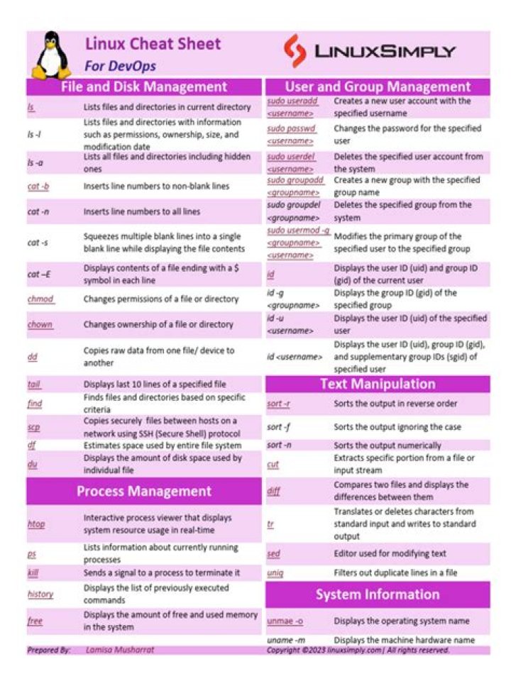 Linux DevOps Cheat Sheet: Essential Commands PDF for Developers