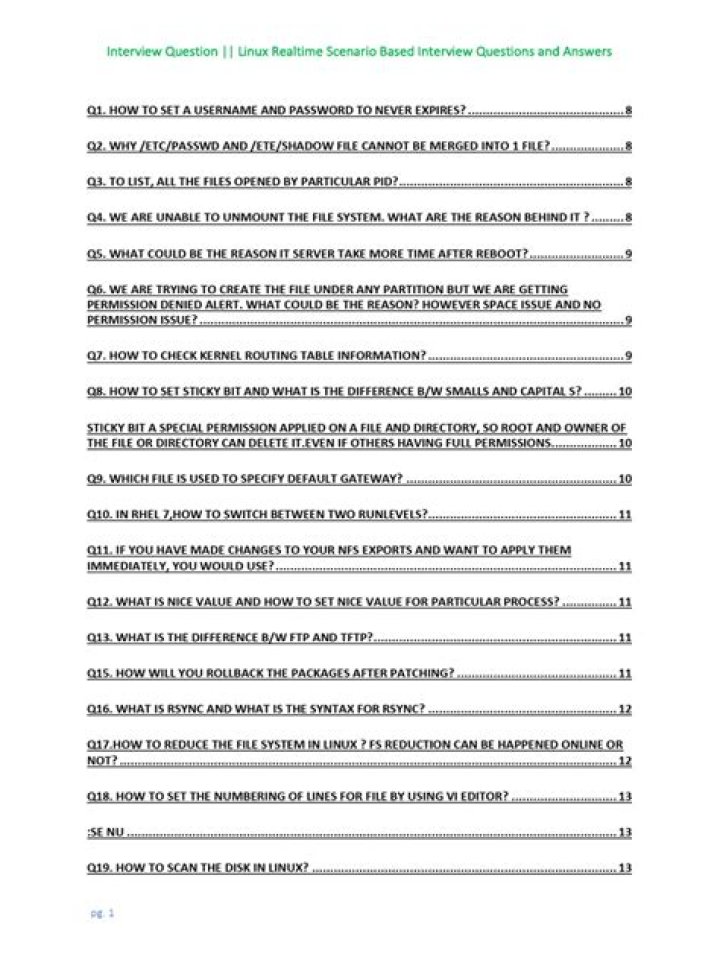 Linux Scenario-Based Interview Questions and Answers PDF