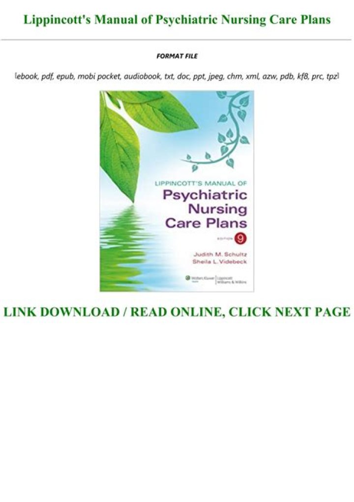 Lippincott's Manual of Psychiatric Nursing Care Plans: Essential PDF Guide