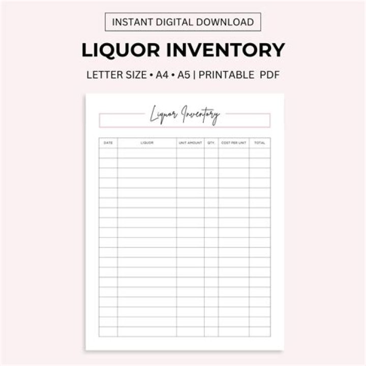 Download Free Liquor Inventory Sheet PDF for Accurate Tracking