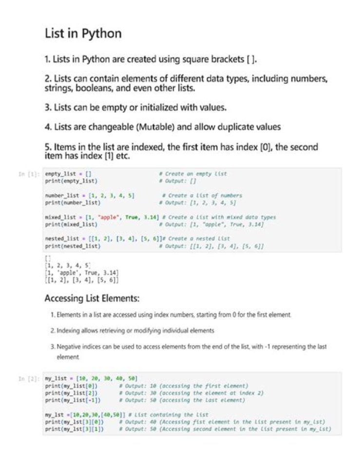 How to Create a List in Python PDF