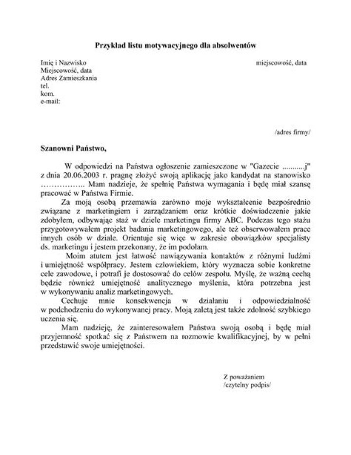 List Motywacyjny Wzór PDF – Spowoduj Sukces Dzień Po Dzień