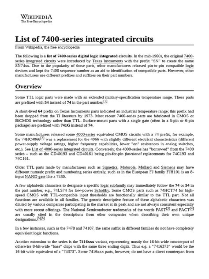 Download the Complete List of 7400 Series ICs in PDF Format