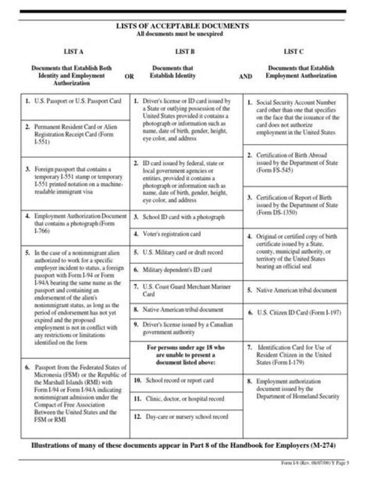 Acceptable Documents for I-9 PDF – Complete List