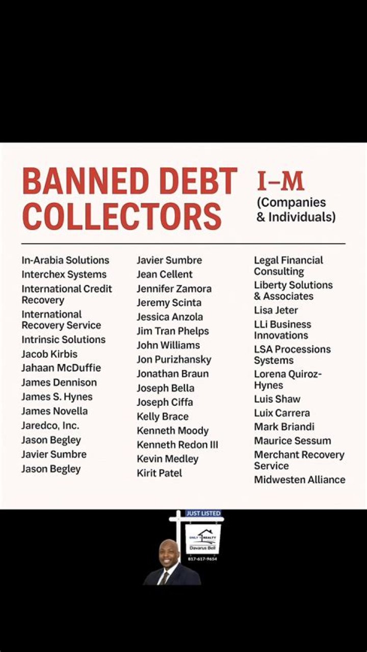 Official List of Banned Debt Collectors in the USA – PDF Download