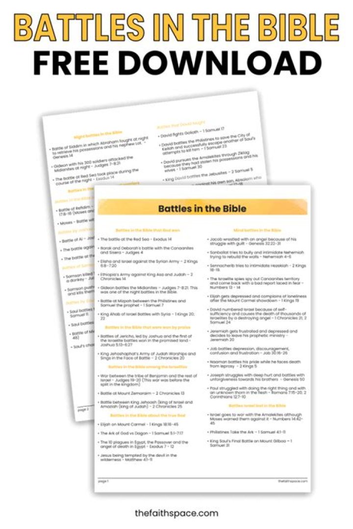 List of Battles in the Bible PDF – Complete Study Guide