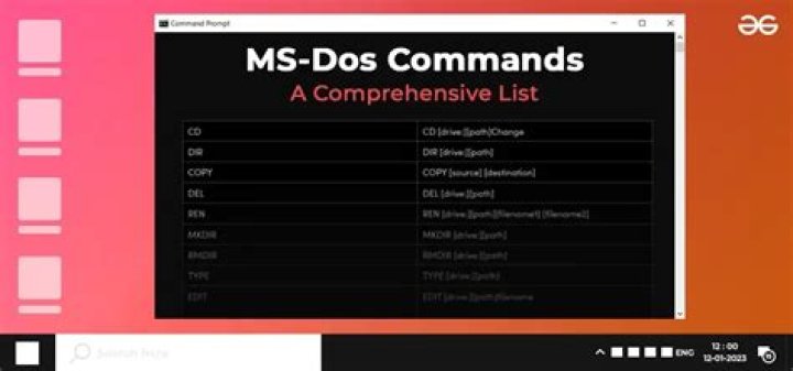 List of Common DOS Commands PDF – Quick Reference Guide