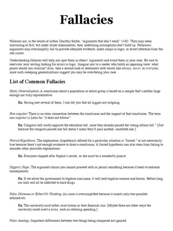 List of Common Fallacies PDF: Essential Guide to Avoiding Logical Errors