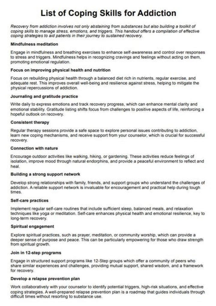 Essential List of Coping Skills for Addiction: PDF Guide