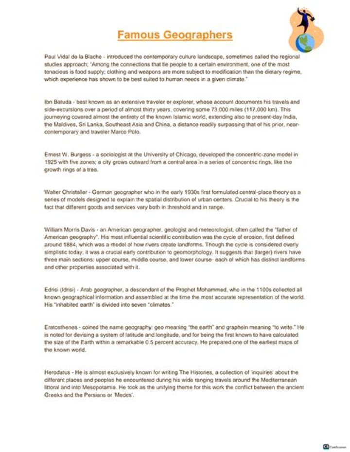List of Geographers and Their Contributions PDF – Comprehensive Overview