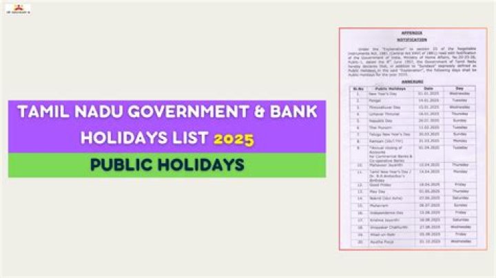 2025 Tamil Nadu Government Holidays List PDF Download