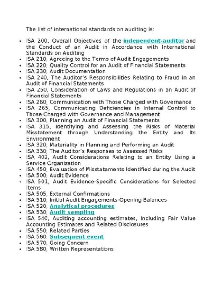 Free International Auditing Standards PDF List & Download