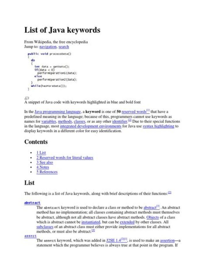 Free List of Essential Java Keywords PDF – Perfect for Beginners