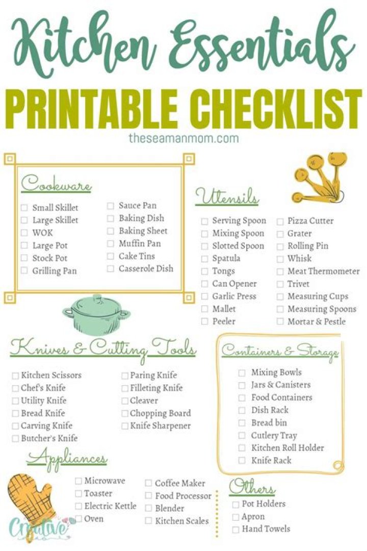 Essential Kitchen Essentials Checklist for New Homeowners (PDF)