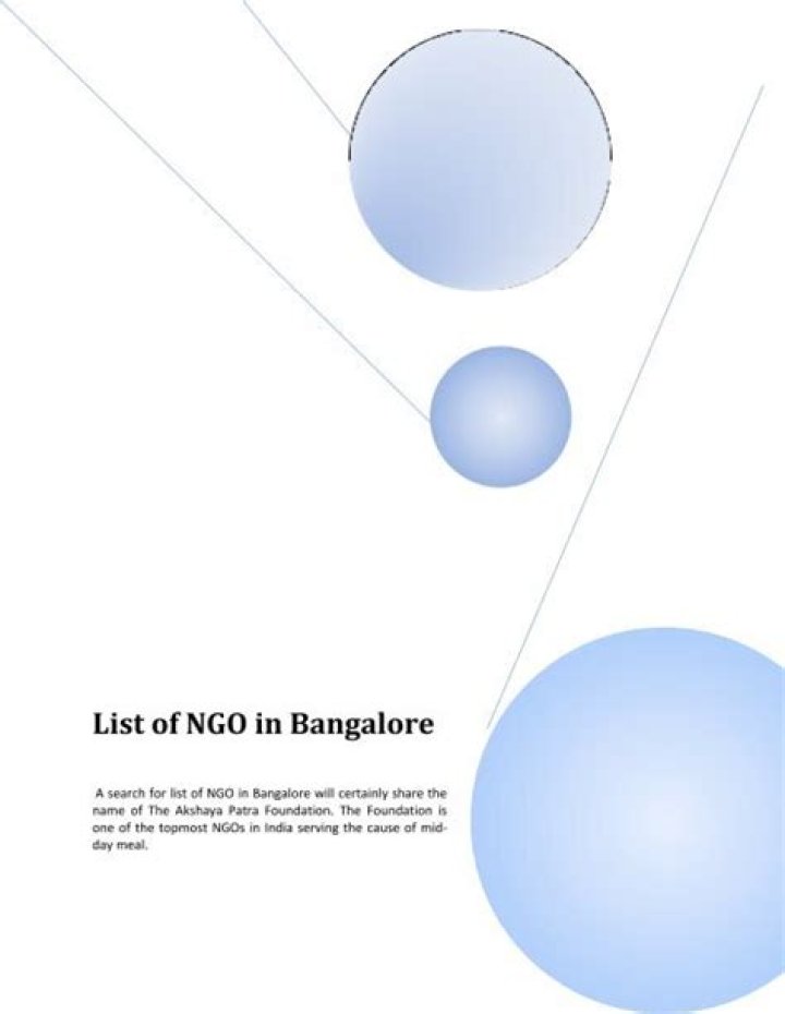 Free List of NGOs in Bangalore with Contact Details PDF