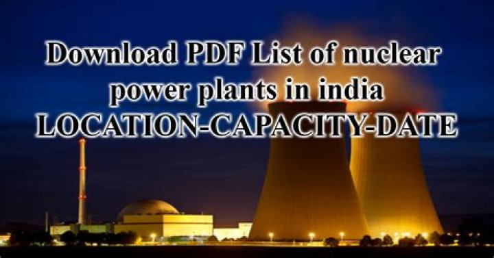 List of Nuclear Power Plants in India – PDF Report