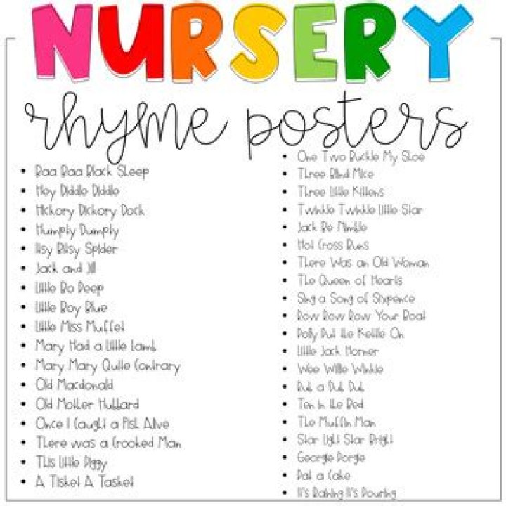 Free PDF List of Classic Nursery Rhymes