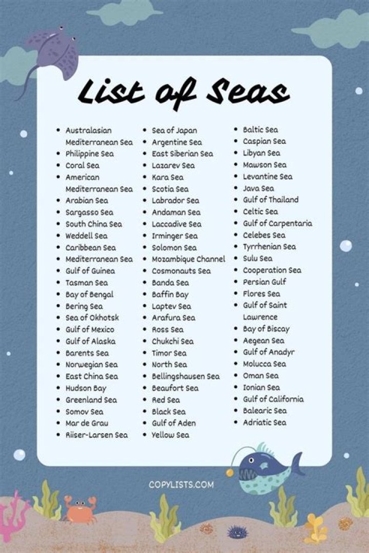 List of Seas in the World PDF – Complete Reference Guide