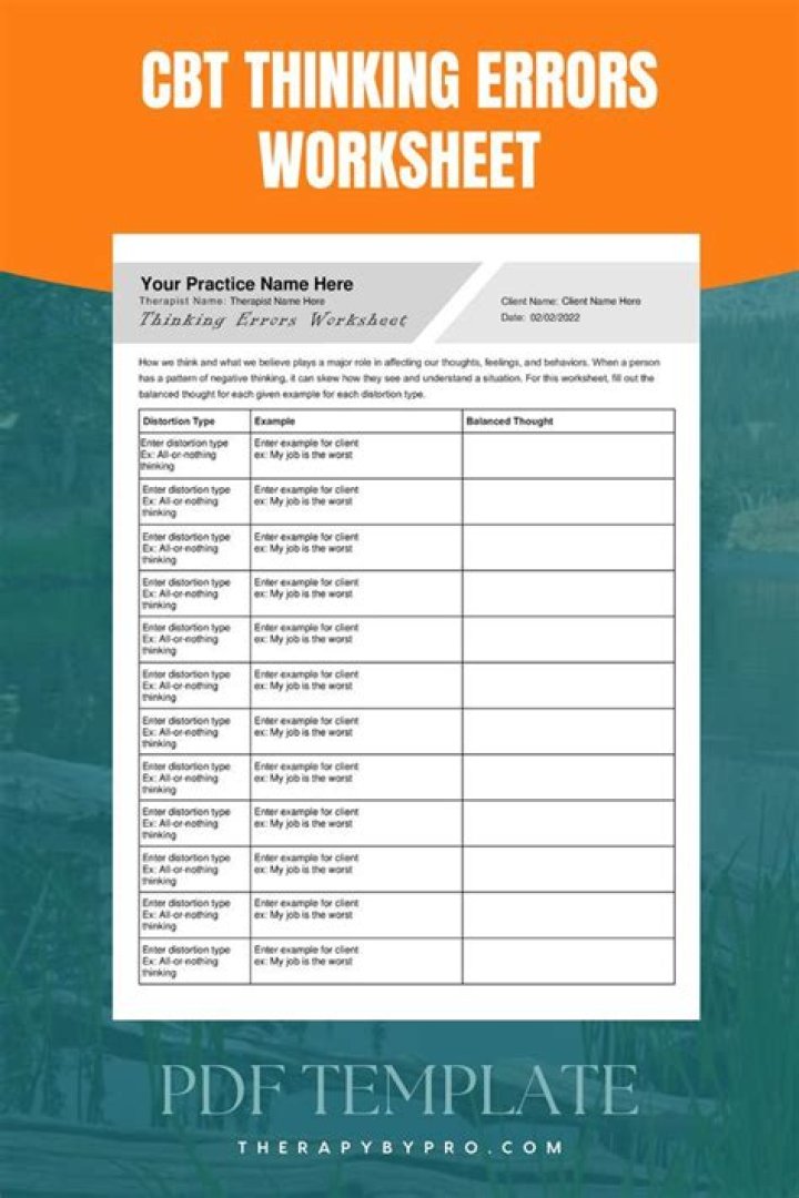 List of Thinking Errors PDF: Understand Common Cognitive Biases