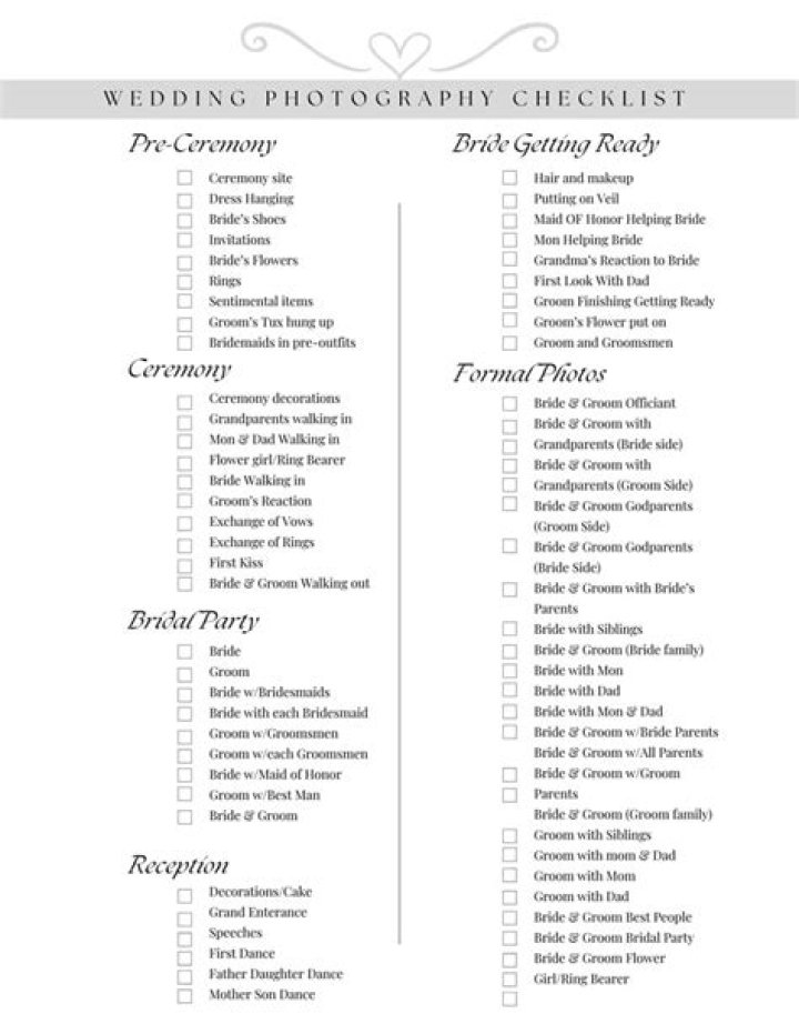 Download Your Free Wedding Photos PDF List