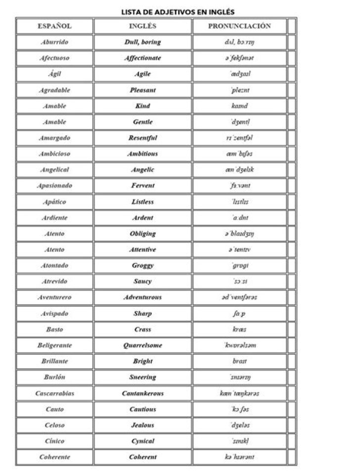 Lista de Adjetivos en Español PDF Gratuita para Aprender