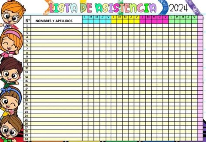 Lista de Asistencia PDF Gratuita para Registro Fácil