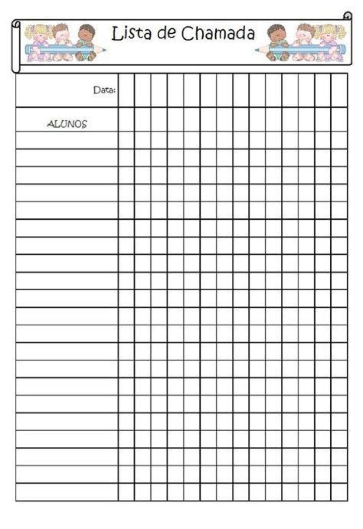 Lista de Chamada em Branco PDF Grátis para Organizar Reuniões
