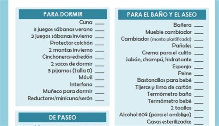 Lista de compras para bebé recién nacido PDF – Descargas Gratis