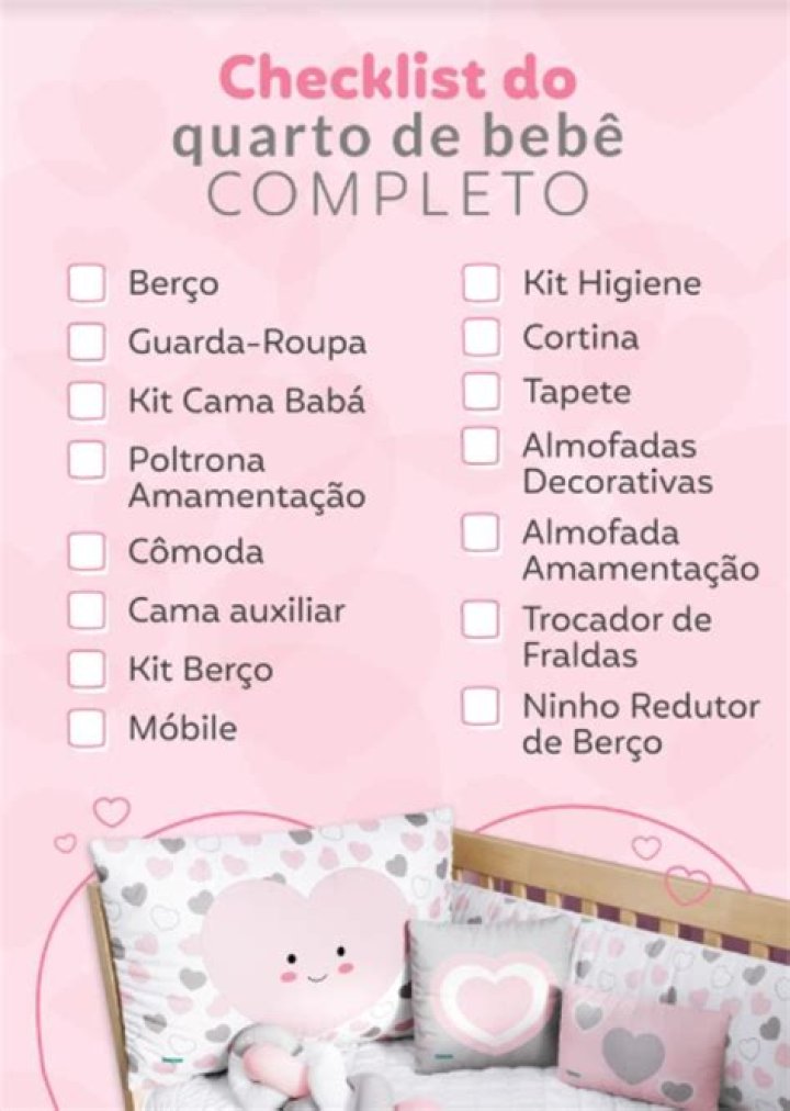 Lista Completa de Enxoval de Bebê para Imprimir PDF - Baixe Agora