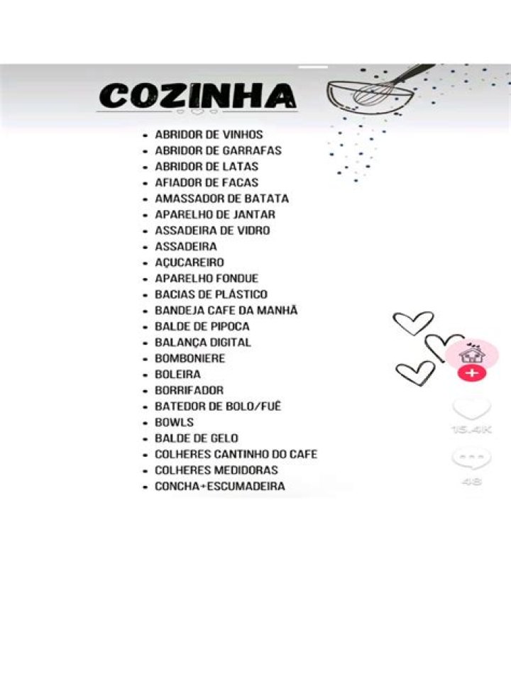 Lista Completa de Enxoval de Cozinha em PDF – Baixe Grátis
