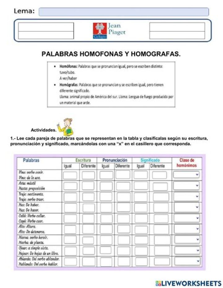 Lista de Palabras Homófonas en Inglés PDF para Aprender