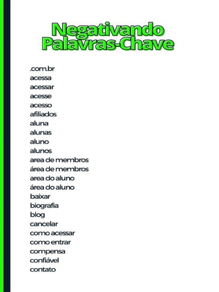 Lista de Palavras Negativas PDF: Evite Erros Comuns