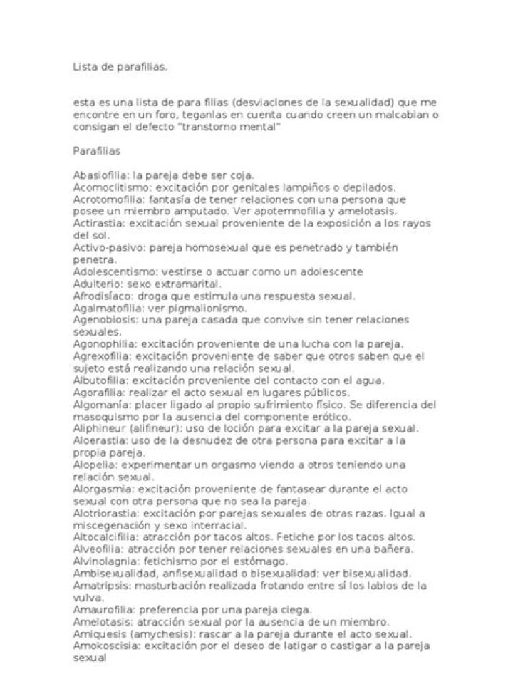 Lista de Parafilias PDF: Guía Completa y Segura