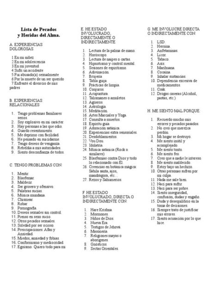Lista de Pecados PDF – Guía Completa de los Siete Pecados Capitales